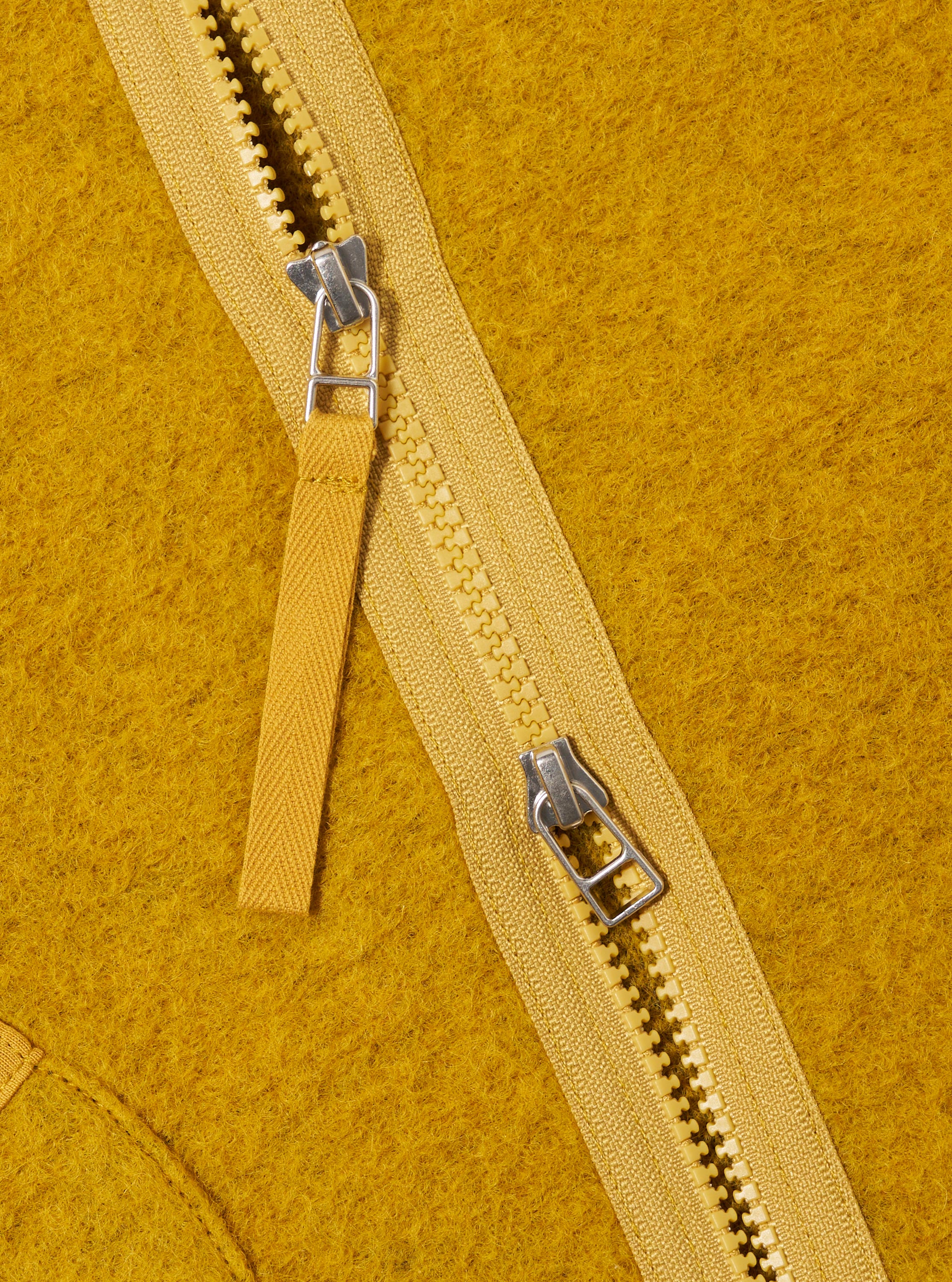 Yellow Wool Fleece Zip Liner Jacket - Image 7