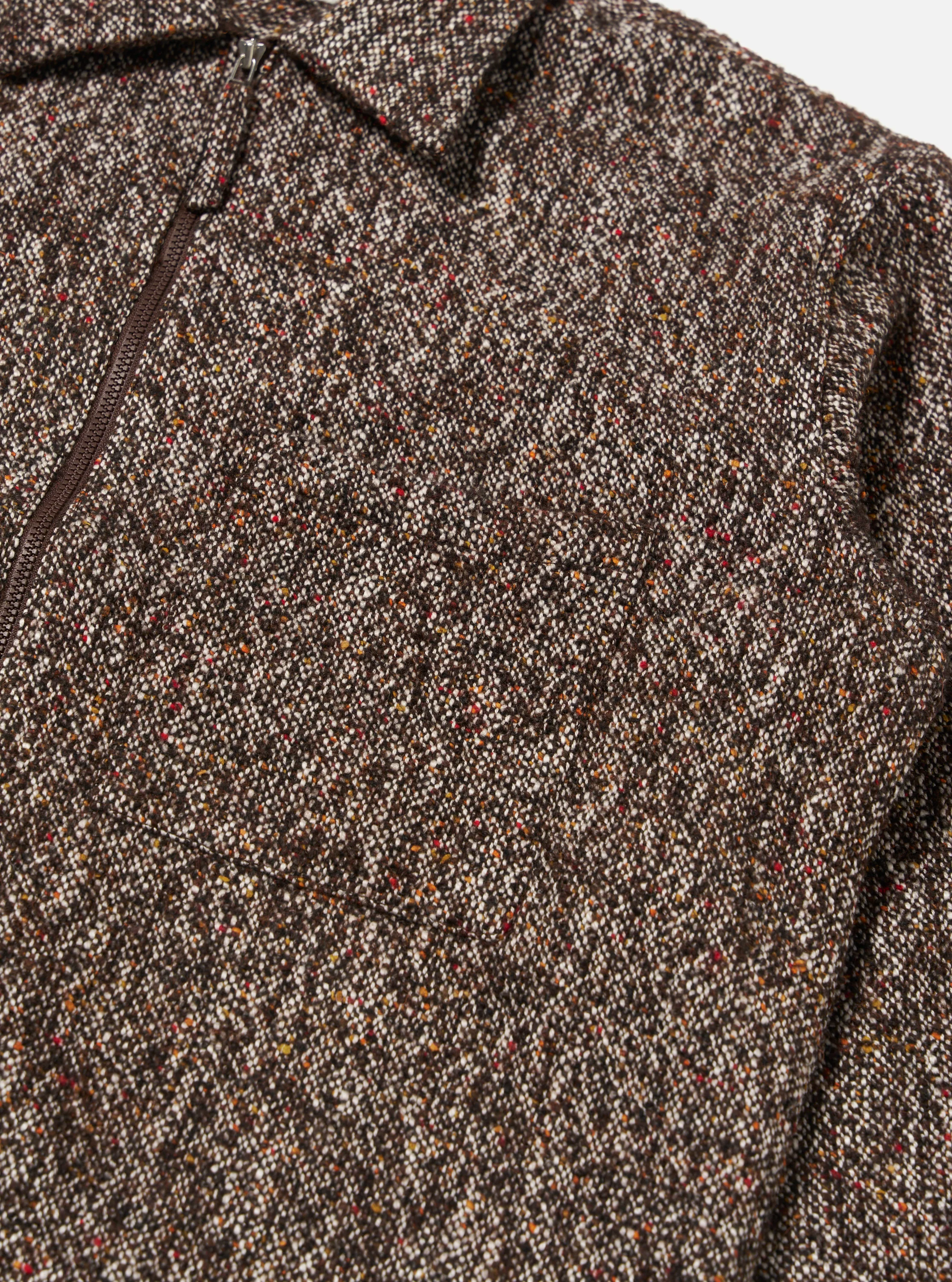 Brown Sedona Tweed Zip Shirt - Image 7