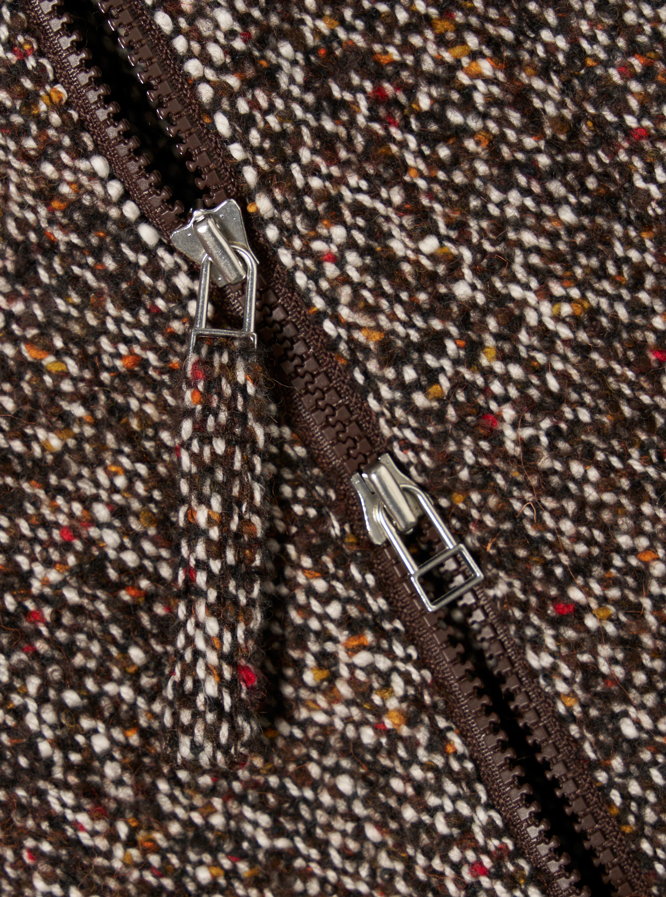 Brown Sedona Tweed Zip Shirt - Image 8