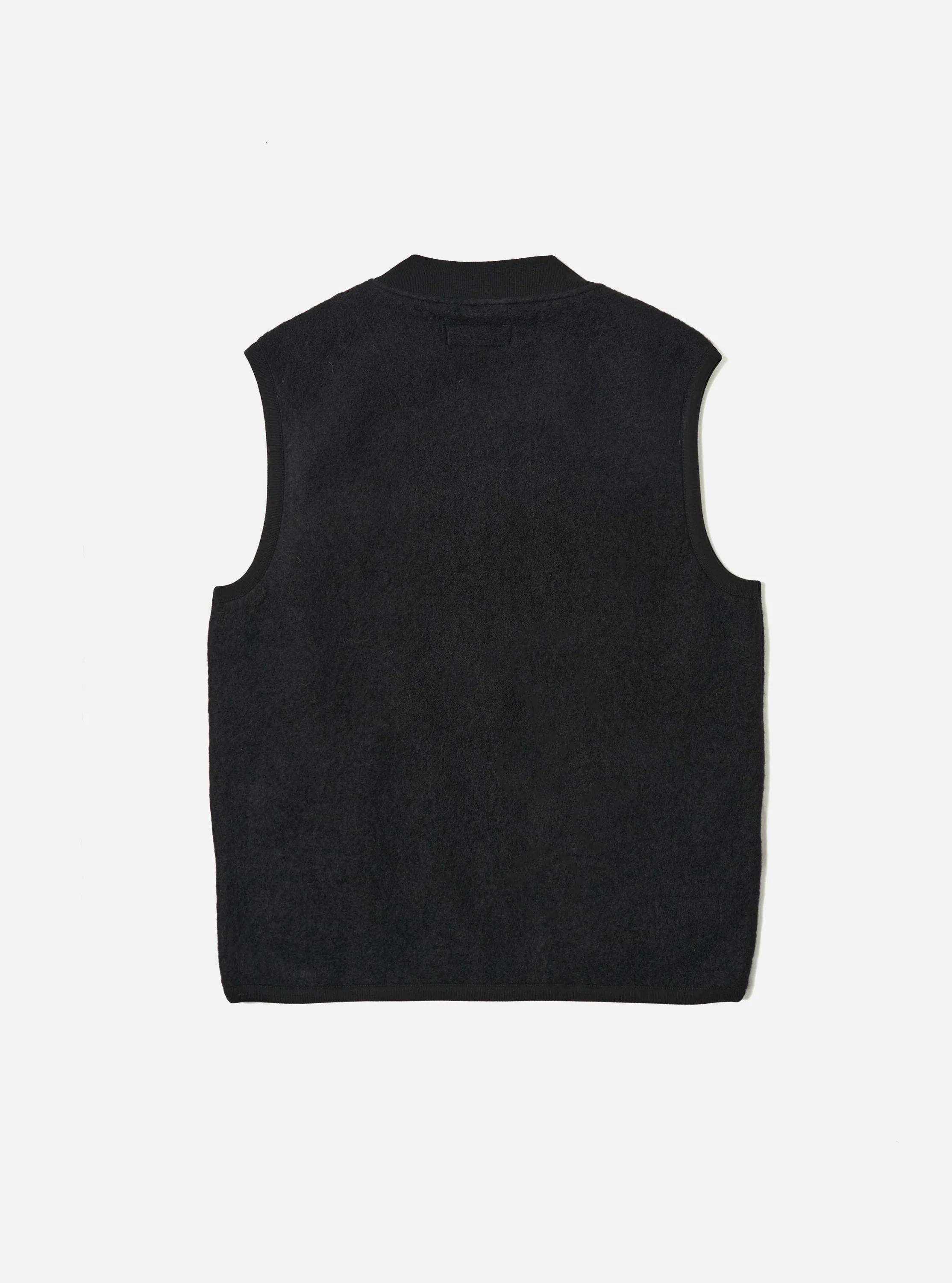 Black Wool Fleece Zip Waistcoat - Image 4