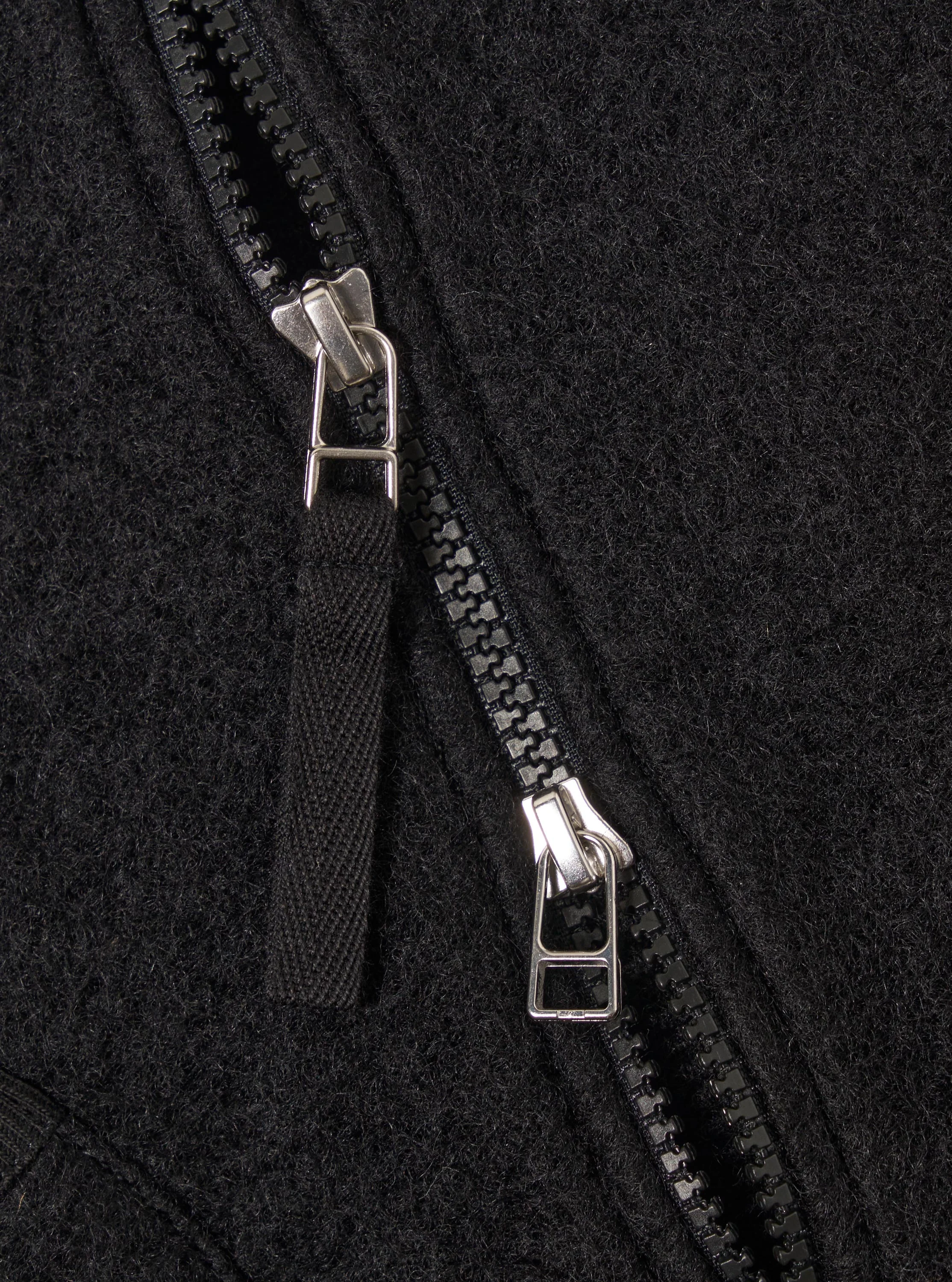 Black Wool Fleece Zip Waistcoat - Image 6