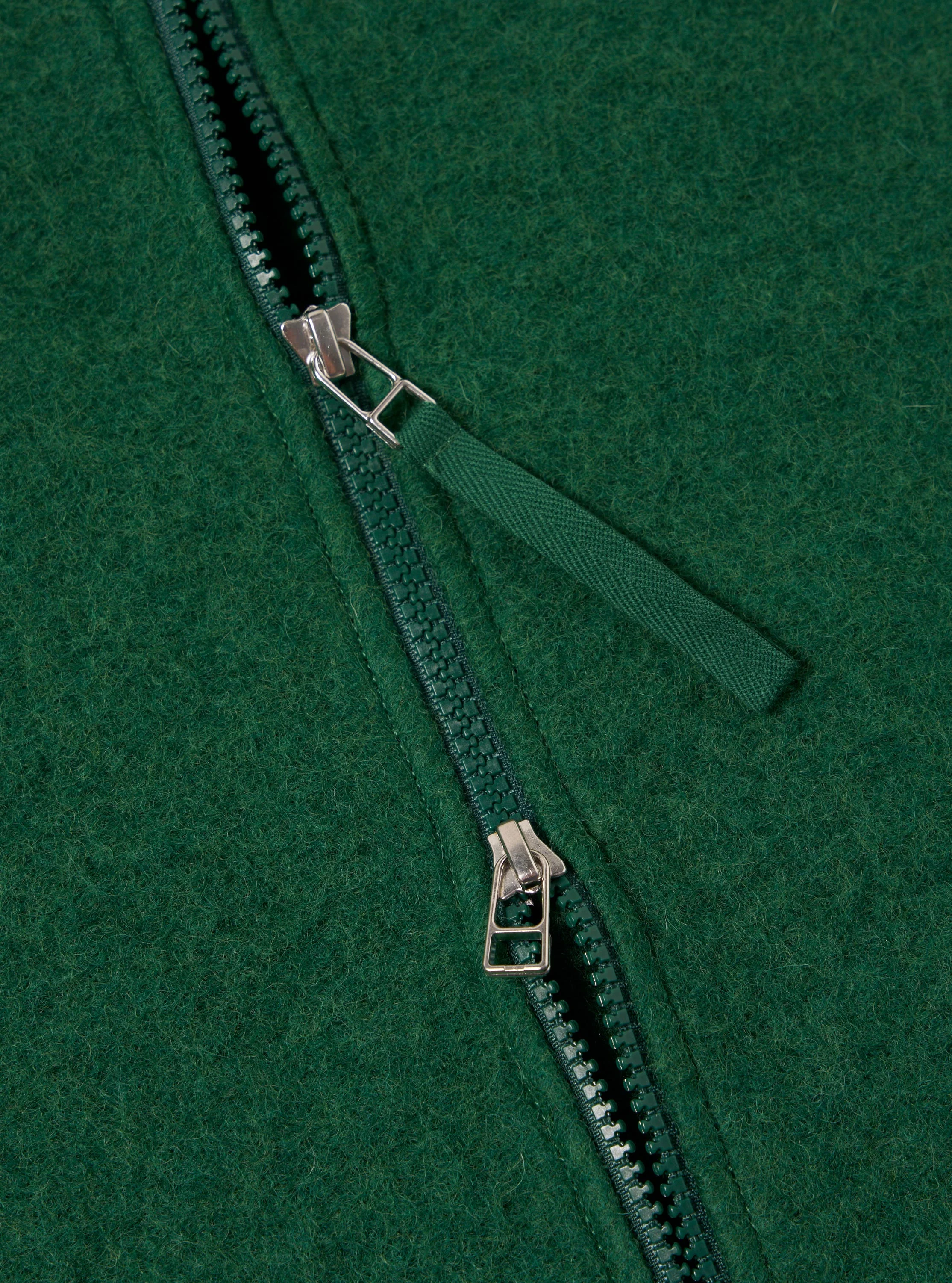 Green Wool Fleece Zip Waistcoat - Image 7