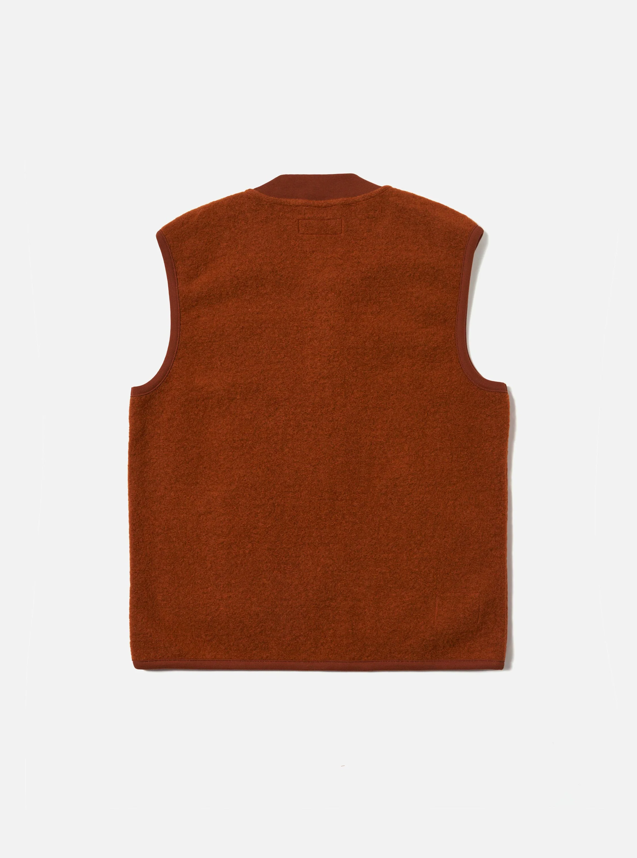 Rust Wool Fleece Zip Waistcoat - Image 5