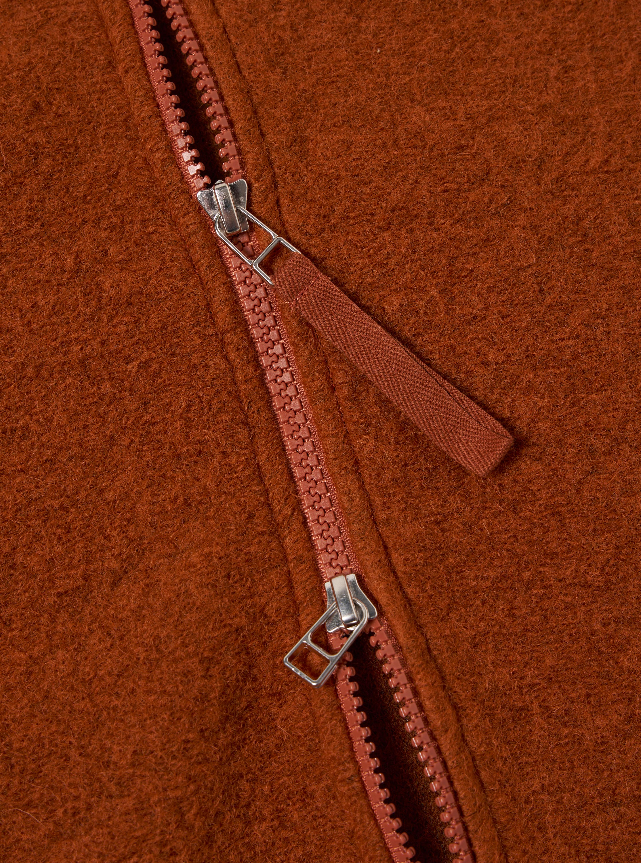 Rust Wool Fleece Zip Waistcoat - Image 7