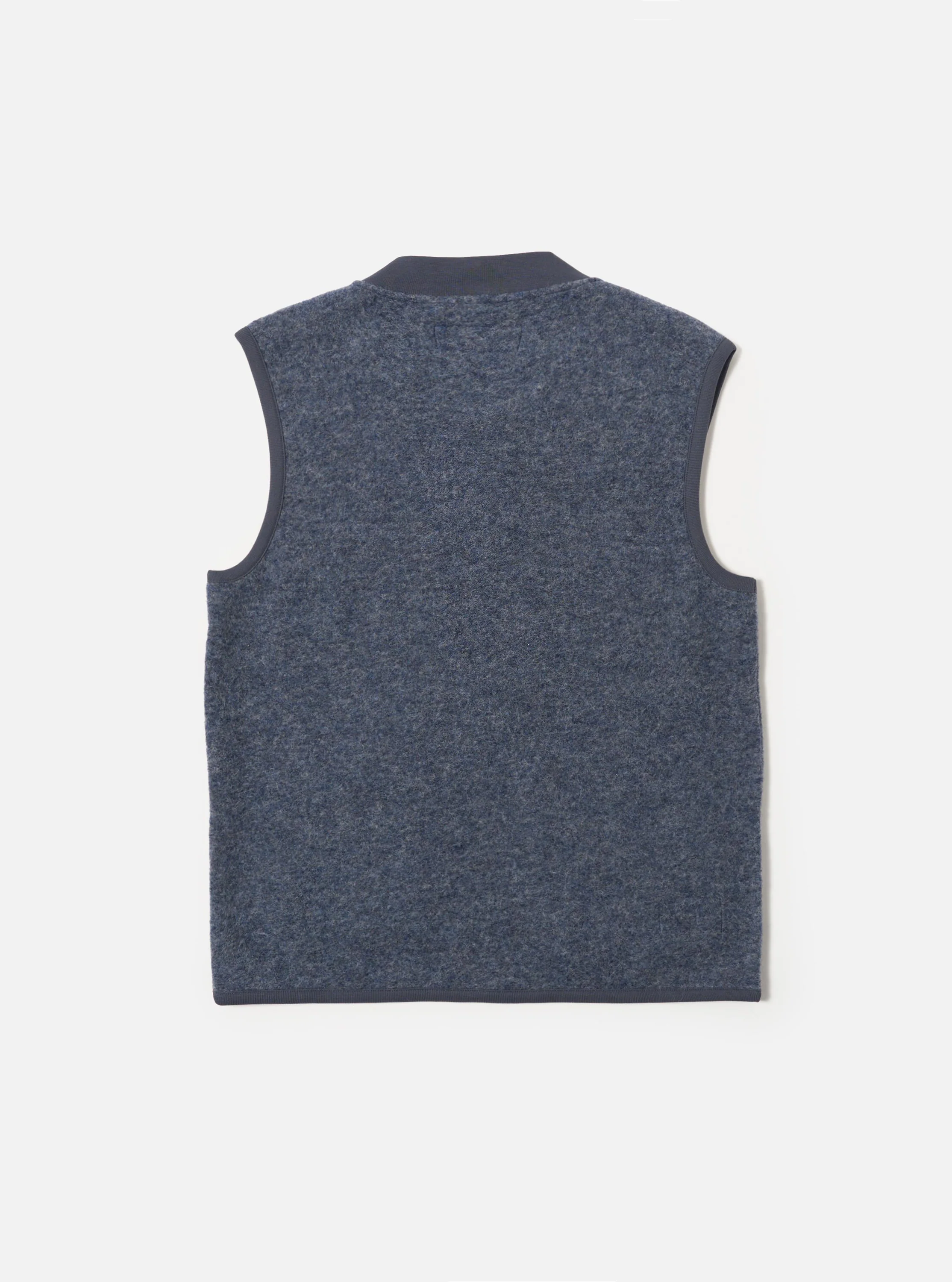 Slate Blue Wool Fleece Zip Waistcoat - Image 5