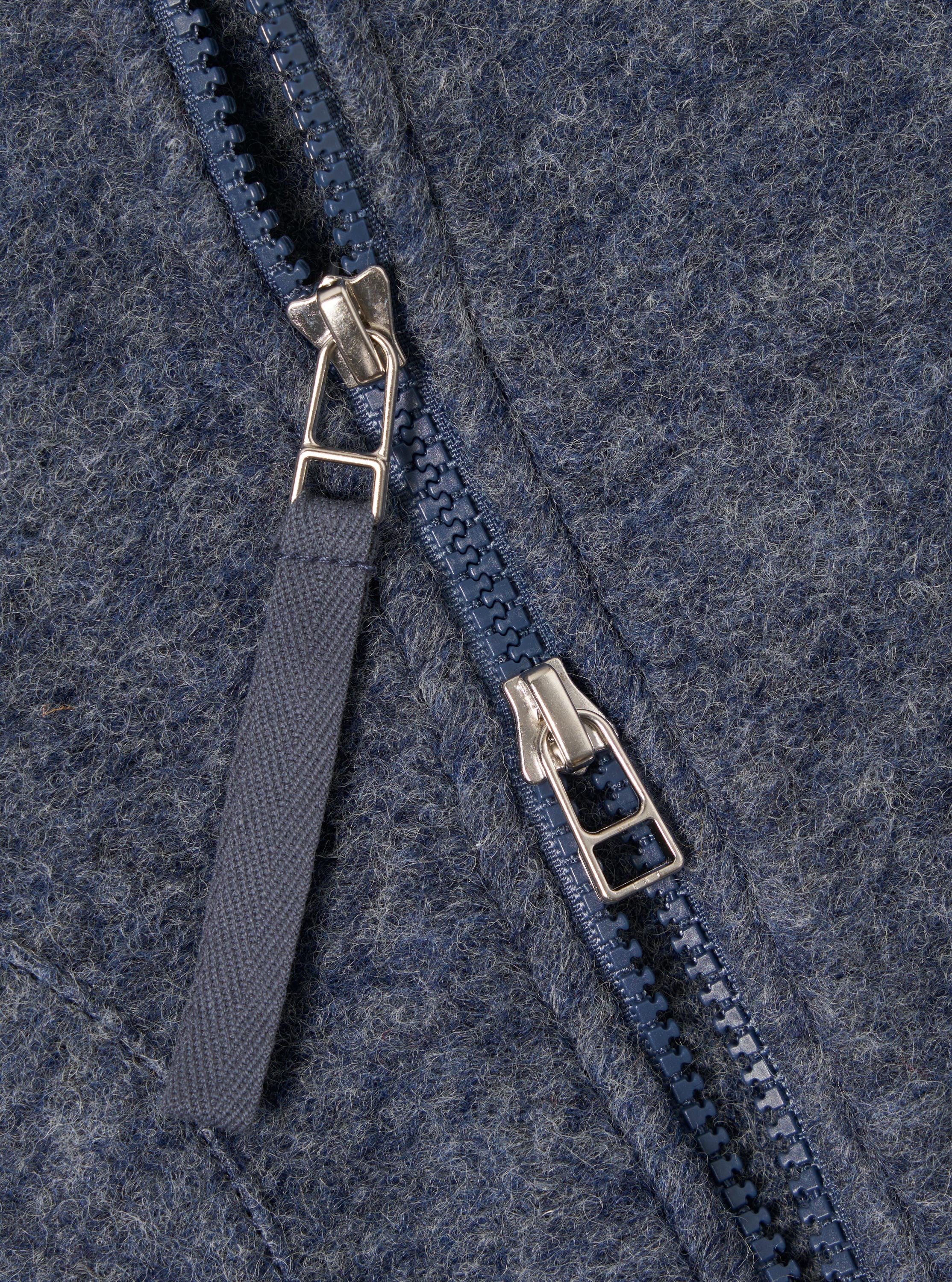 Slate Blue Wool Fleece Zip Waistcoat - Image 7